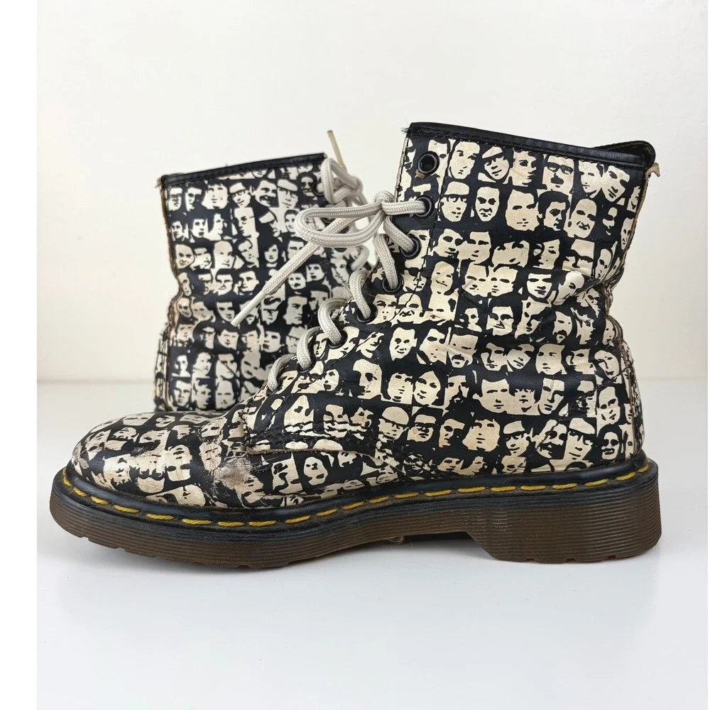 Dr Martens 1460 Small Faces Boots Made in England W8 Rare Vintage 90s